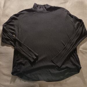 Rachel Zoe Black Ribbed Turtkeneck Top